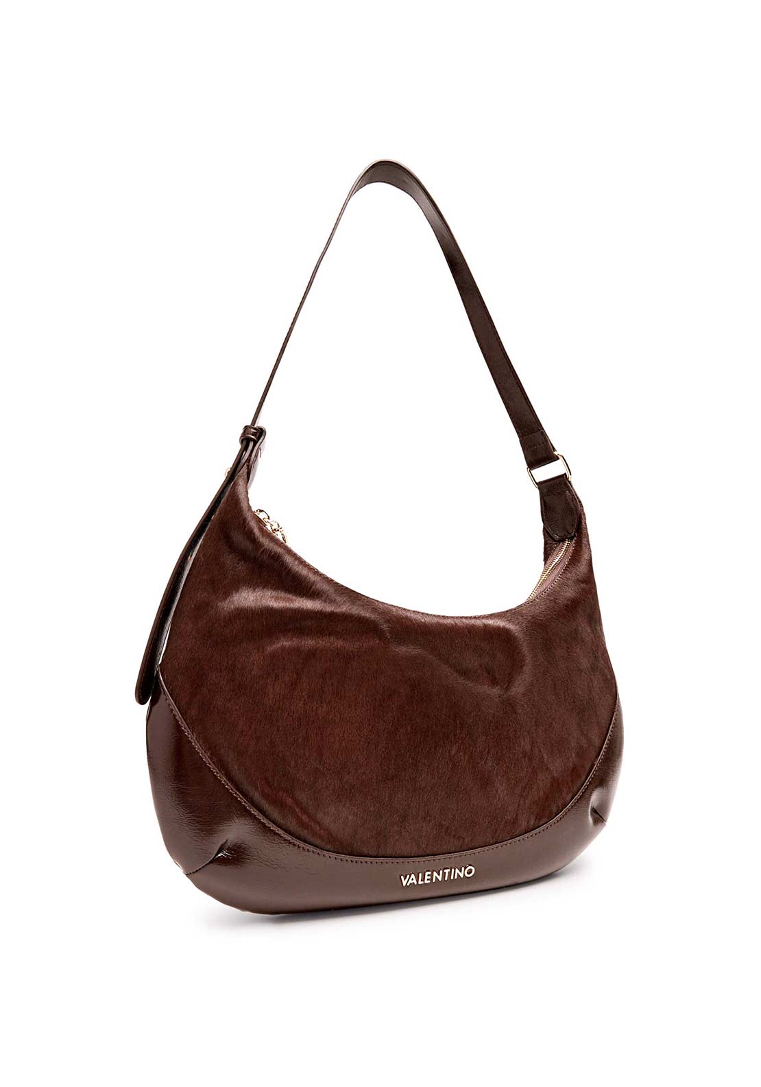 Valentino Apolline Faux Fur Detail Large Shoulder Bag, Brown