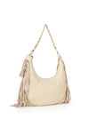 Valentino Astrid Hobo Fringed Shoulder Bag, Beige