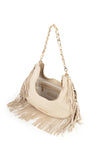Valentino Astrid Hobo Fringed Shoulder Bag, Beige