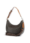 Valentino Regina Monogram Cresent Shoulder Bag, Brown