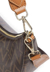 Valentino Regina Monogram Cresent Shoulder Bag, Brown