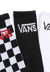 Vans Classic Crew 3 Pair Socks, White Multi