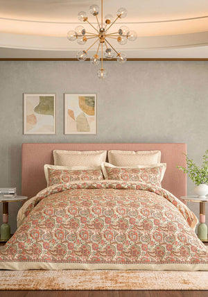 V&A Elysian Paisley Print Duvet Cover Set, Orange Multi