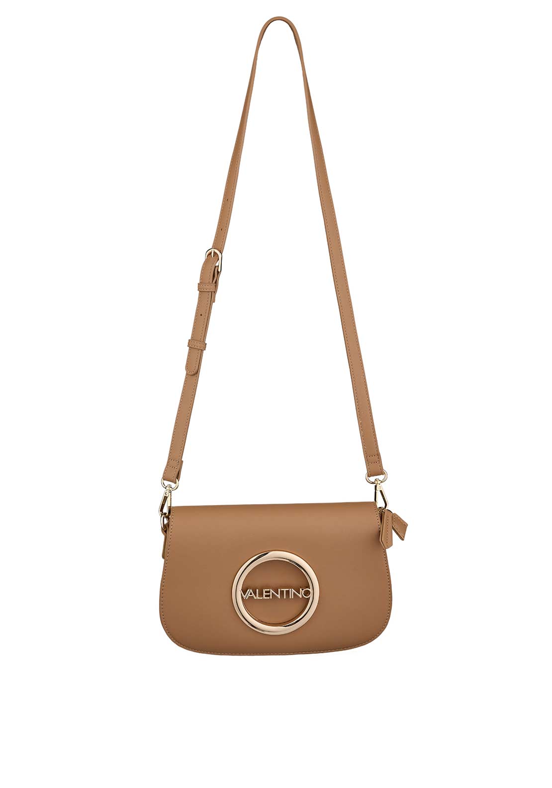 Valentino Moses Flapover Crossbody Bag, Beige