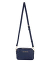 Valentino Pansy Embossed Monogram Crossbody Bag, Navy