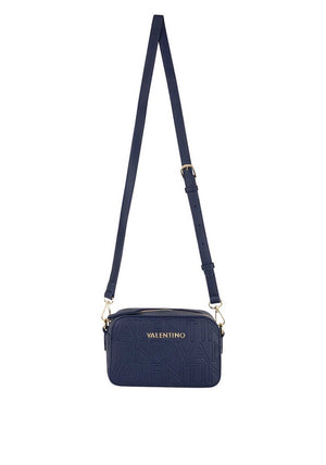 Valentino Pansy Embossed Monogram Crossbody Bag, Navy