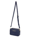 Valentino Pansy Embossed Monogram Crossbody Bag, Navy