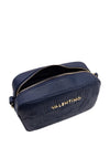 Valentino Pansy Embossed Monogram Crossbody Bag, Navy