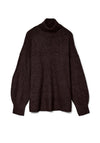 Vero Moda Doffy High Roll Neck Knit Jumper, Chocolate