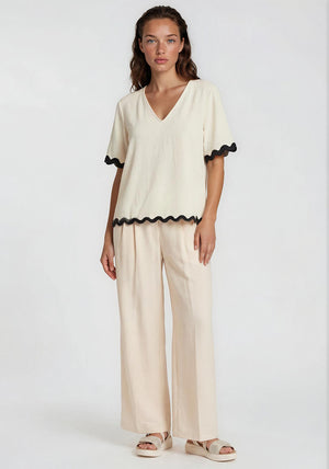Vero Moda Abril Wide Leg Trousers, Beige