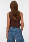 Vero Moda Caia Linen Waistcoat, Chocolate Brown