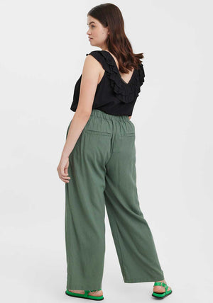 Vero Moda Curve Aubriella Wide Leg Trousers, Green