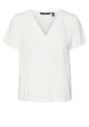 Vero Moda Curve Spicy V Neck T-Shirt, Snow White