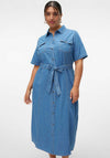 Vero Moda Curve Cvio Denim Shirt Dress, Blue