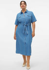 Vero Moda Curve Cvio Denim Shirt Dress, Blue