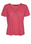 Vero Moda Curve Spicy V Neck T-Shirt, Raspberry Sorbet