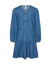 Vero Moda Girl Demi Long Sleeve Denim Dress, Medium Blue Denim