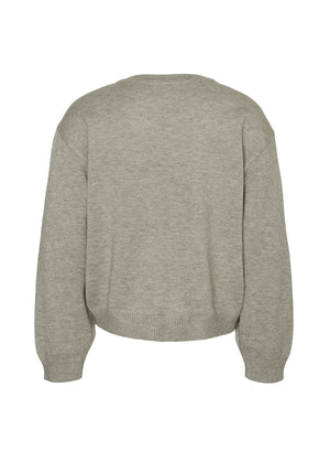 Vero Moda Girl Holly Bow Long Sleeve Cardigan, Moon Rock