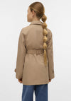 Vero Moda Girl Zoa Trench Coat, Silver Mink