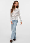 Vero Moda Girl Lavender Bloom Long Sleeve Top, White