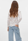 Vero Moda Girl Lavender Bloom Long Sleeve Top, White