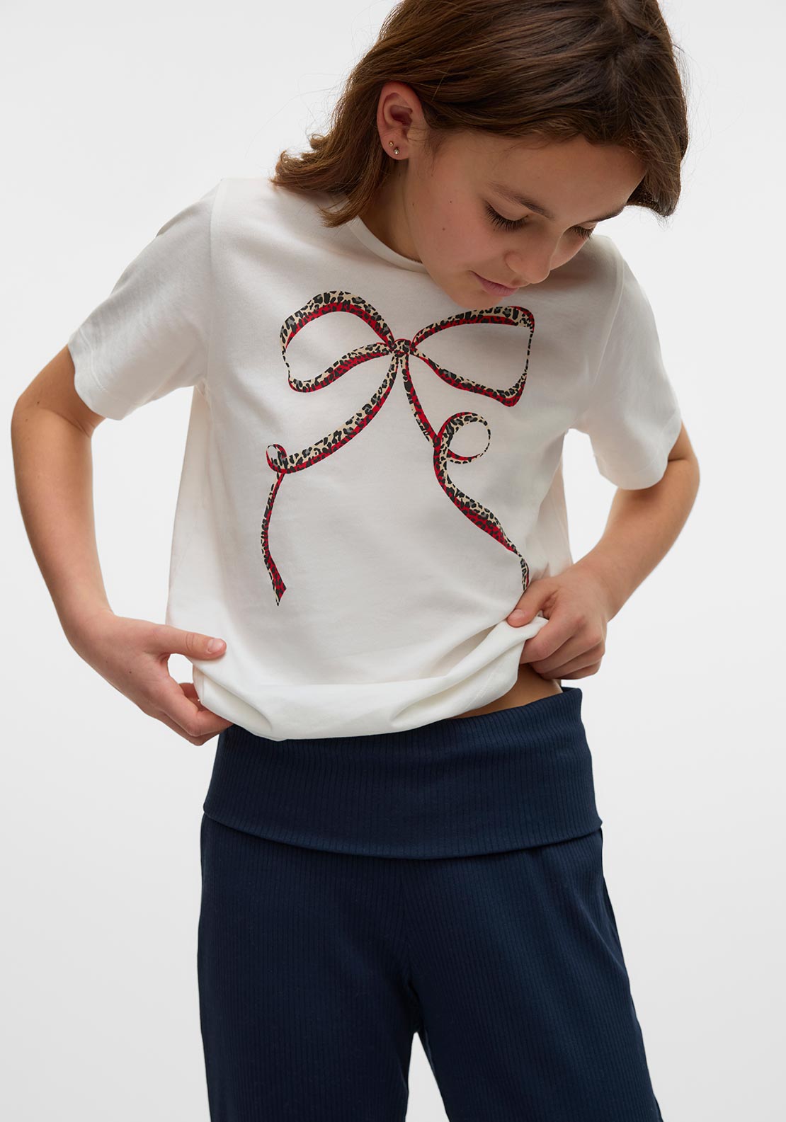Vero Moda Girl Kelly Short Sleeve Tee, Snow White