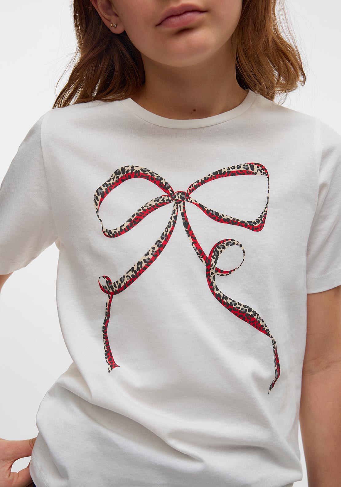 Vero Moda Girl Kelly Short Sleeve Tee, Snow White