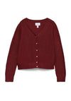 Vero Moda Girl Long Sleeve Knit Cardigan, Wine