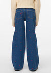 Vero Moda Girl Tessa Heart Wide Leg Jeans, Blue