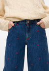 Vero Moda Girl Tessa Heart Wide Leg Jeans, Blue