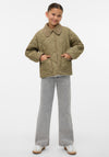 Vero Moda Girl Quilted Long Sleeve Jacket, Green