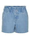 Vero Moda Girl Marie Paperbag Denim Shorts, Light Blue Denim