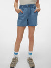 Vero Moda Girl Marie Paperbag Denim Shorts, Light Blue Denim