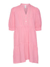 Vero Moda Girl Natali Lace Short Sleeve Dress, Pink Cosmos