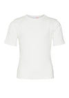Vero Moda Girl Hazel Short Sleeve Scallop Top, Snow White