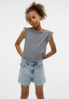 Vero Moda Girl Leila Mini Frill Sleeve Top, Navy