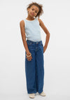 Vero Moda Girl Tessa High Waist Wide Jean, Medium Blue
