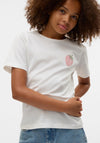 Vero Moda Girl Pop Strawberry Short Sleeve Tee, White