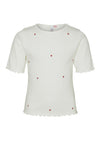 Vero Moda Girl Lavender Ribbed Heart Tee, Snow White