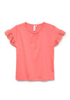 Vero Moda Girl Panna Short Sleeve Top, Coral