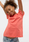 Vero Moda Girl Panna Short Sleeve Top, Coral