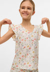 Vero Moda Girl Josie Floral Short Sleeve Top, Birch