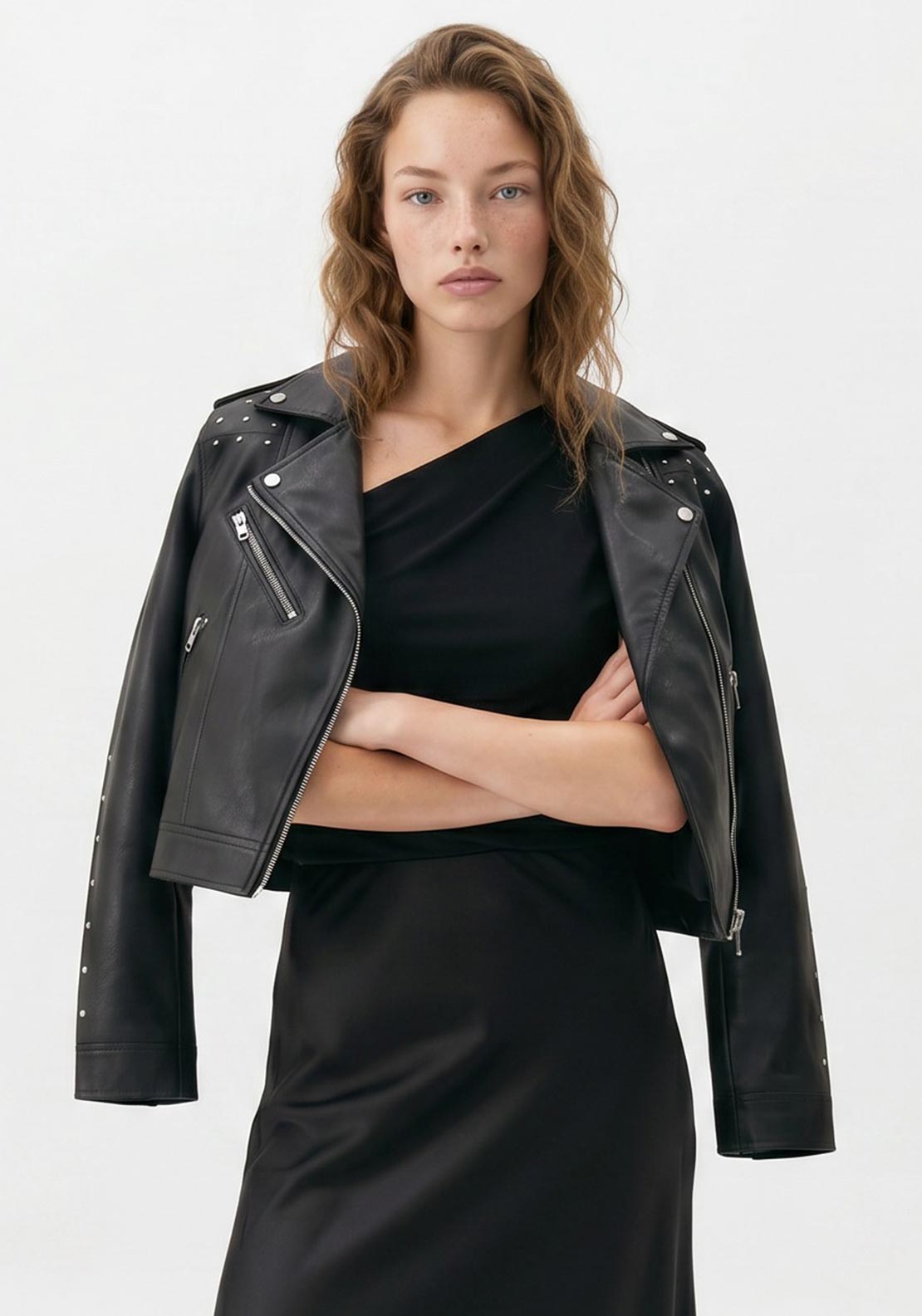 Vero Moda Ramon Annastud Short Coated Jacket, Black