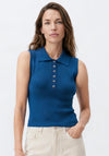 Vero Moda Rally Sleeveless Ribbed Top, Blue