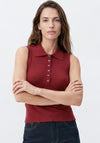 Vero Moda Rally Sleeveless Ribbed Top, Wine