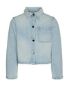 Vero Moda Girl May Long Sleeve Loose Denim Jacket, Blue
