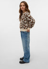 Vero Moda Girl Jungle Long Sleeve Knit Jumper, Cream