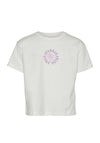 Vero Moda Girl Shine Short Sleeve Top, Snow White