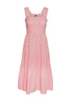 Vero Moda Jackie Smock Midi Dress, Cayenne & Snow White