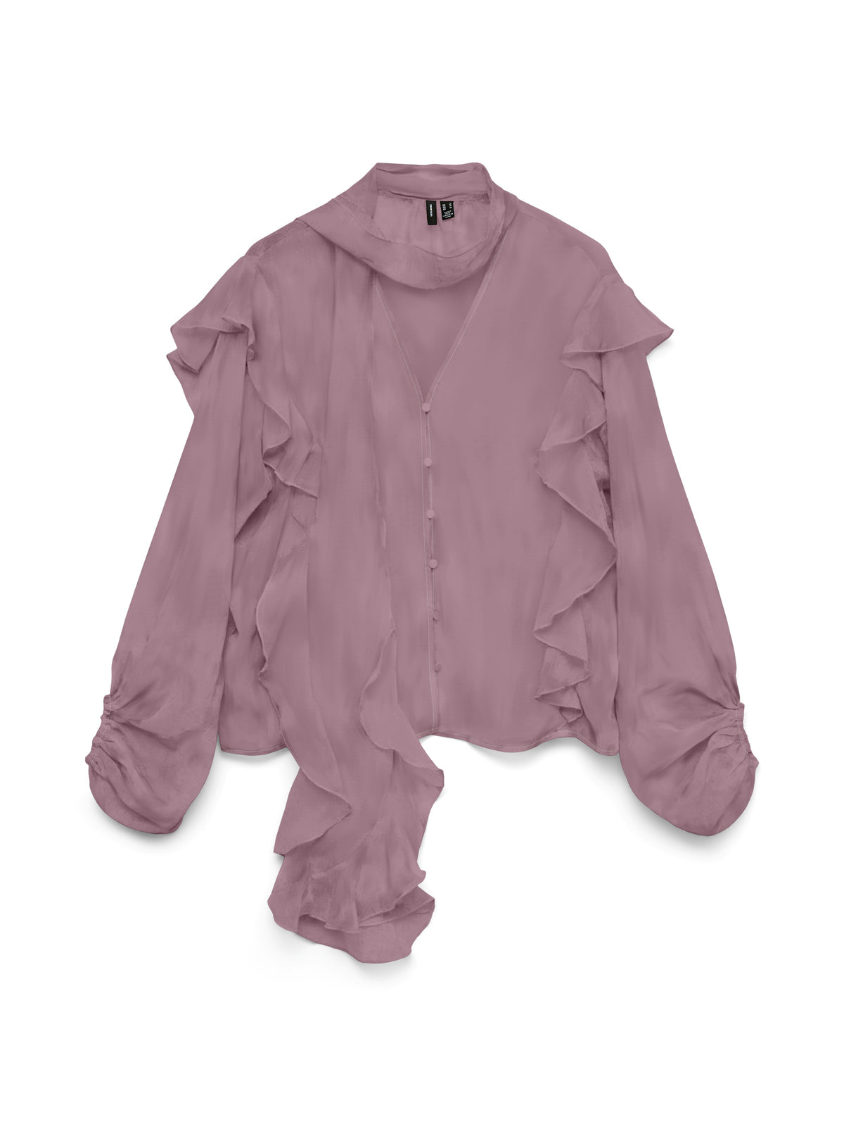 Vero Moda Sabrina Long Sleeve Scarf Flounce Top, Purple